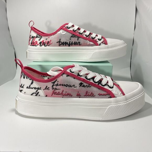 Karl Lagerfeld Shoes - New Karl Lagerfeld Paris Gillianne Script Print Sneakers Women’s Size 7.5 / 38B